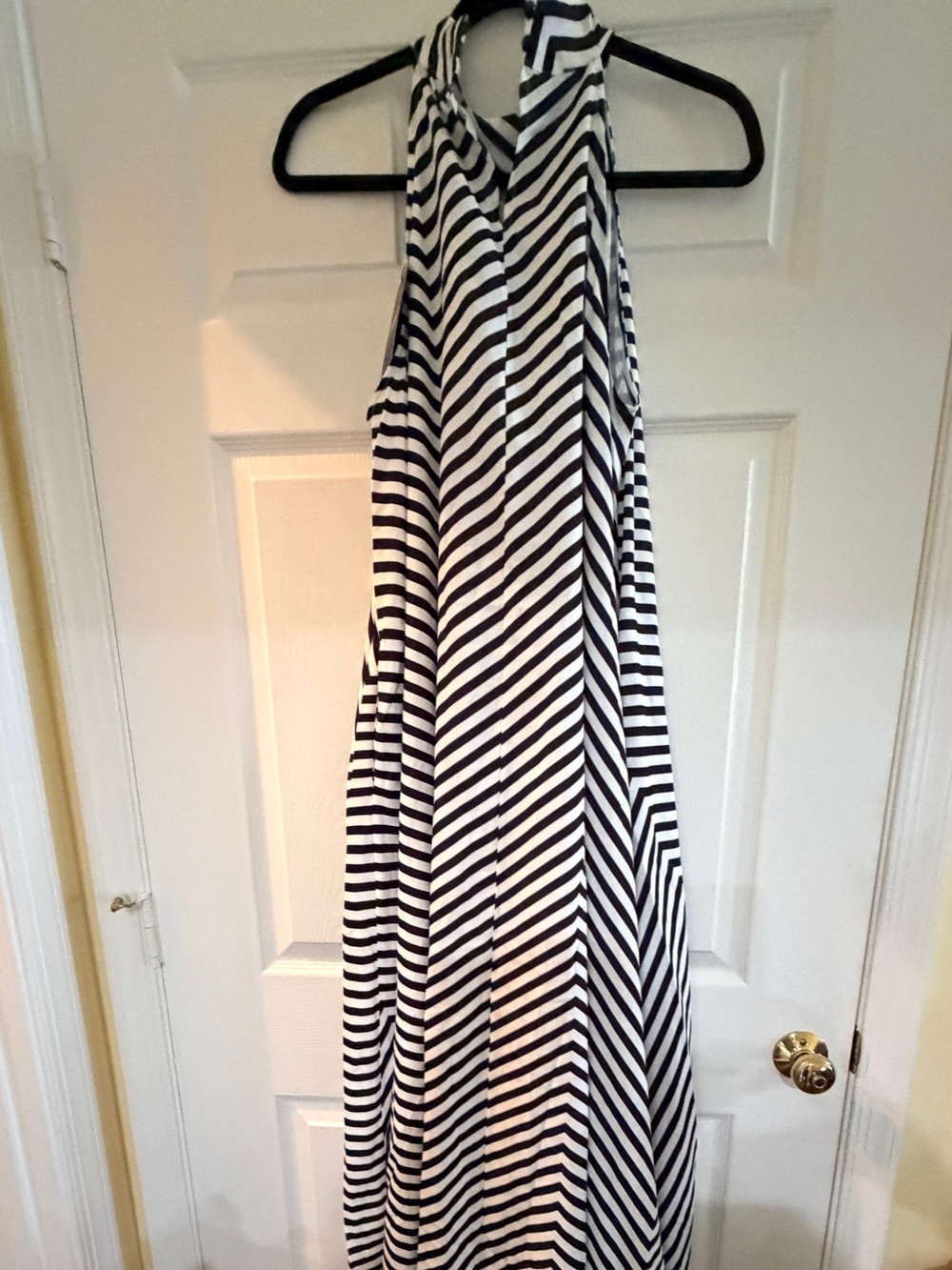 STYLEWE Black and White Striped Halter Maxi Skirt